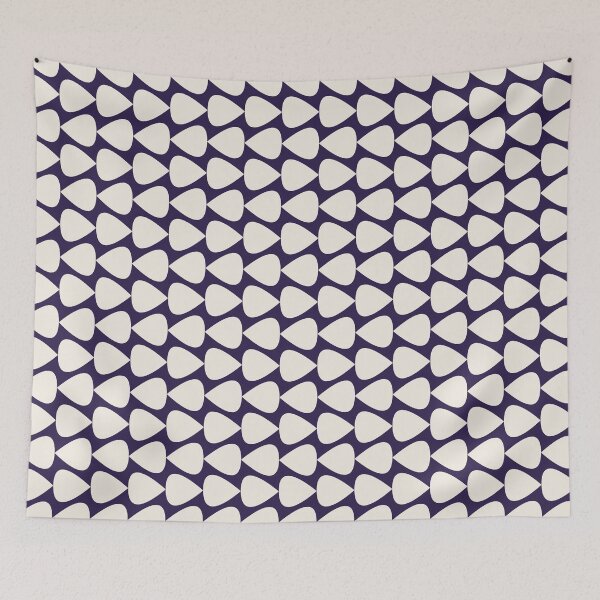 Item preview, Plectrum Mini Geometric Minimalist Pattern in Navy Blue and Cream designed and sold by kierkegaard.