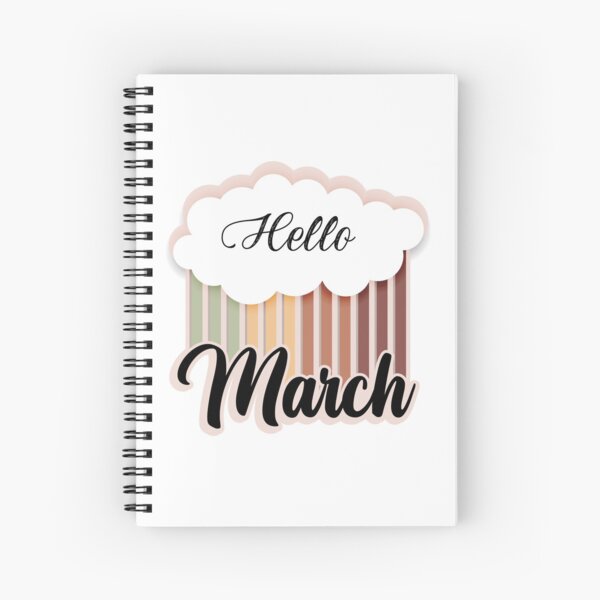 Cuaderno de espiral «Hola marzo, portada mensual para agendas, diarios  bullet» de cdesingne | Redbubble