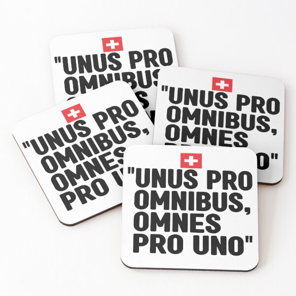 Item preview, Unus pro omnibus, omnes pro uno, unofficial motto of Switzerland. It means One for all, all for one.  designed and sold by Swissstore.