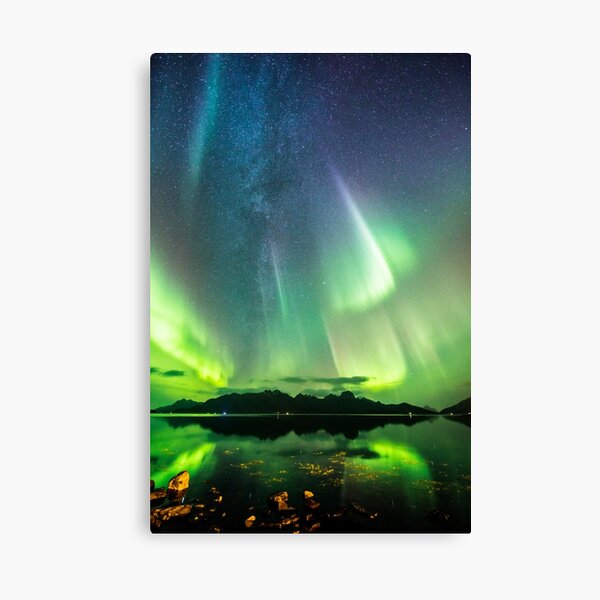 Milky Way and the auroras Canvas Print
