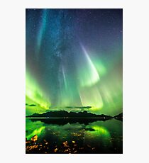 Milky Way and the auroras Photographic Print