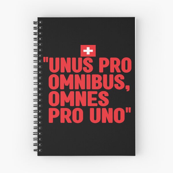 Artikelvorschau, Unus pro omnibus, omnes pro uno, inoffizielles Motto der Schweiz. Es bedeutet Einer für alle, alle für einen. Schweizer Nationalfeiertag entworfen und verkauft von Swissstore.