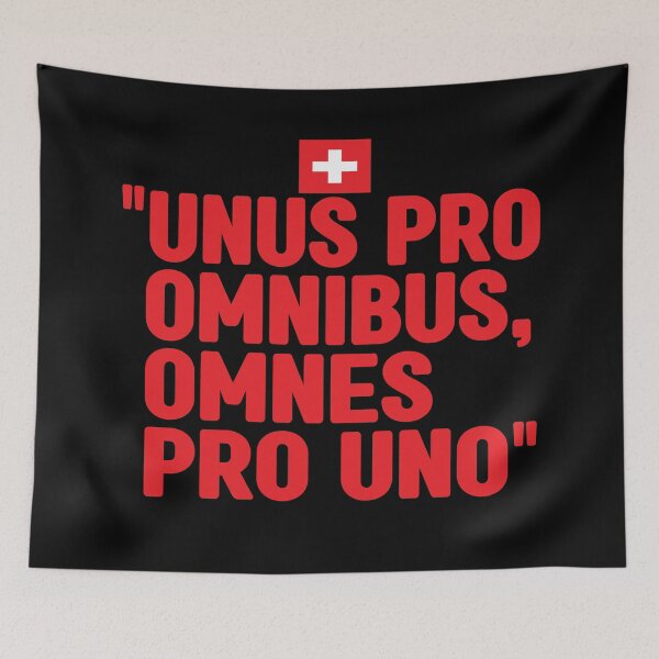 Item preview, Unus pro omnibus, omnes pro uno, unofficial motto of Switzerland. It means One for all, all for one. Swiss national day designed and sold by Swissstore.