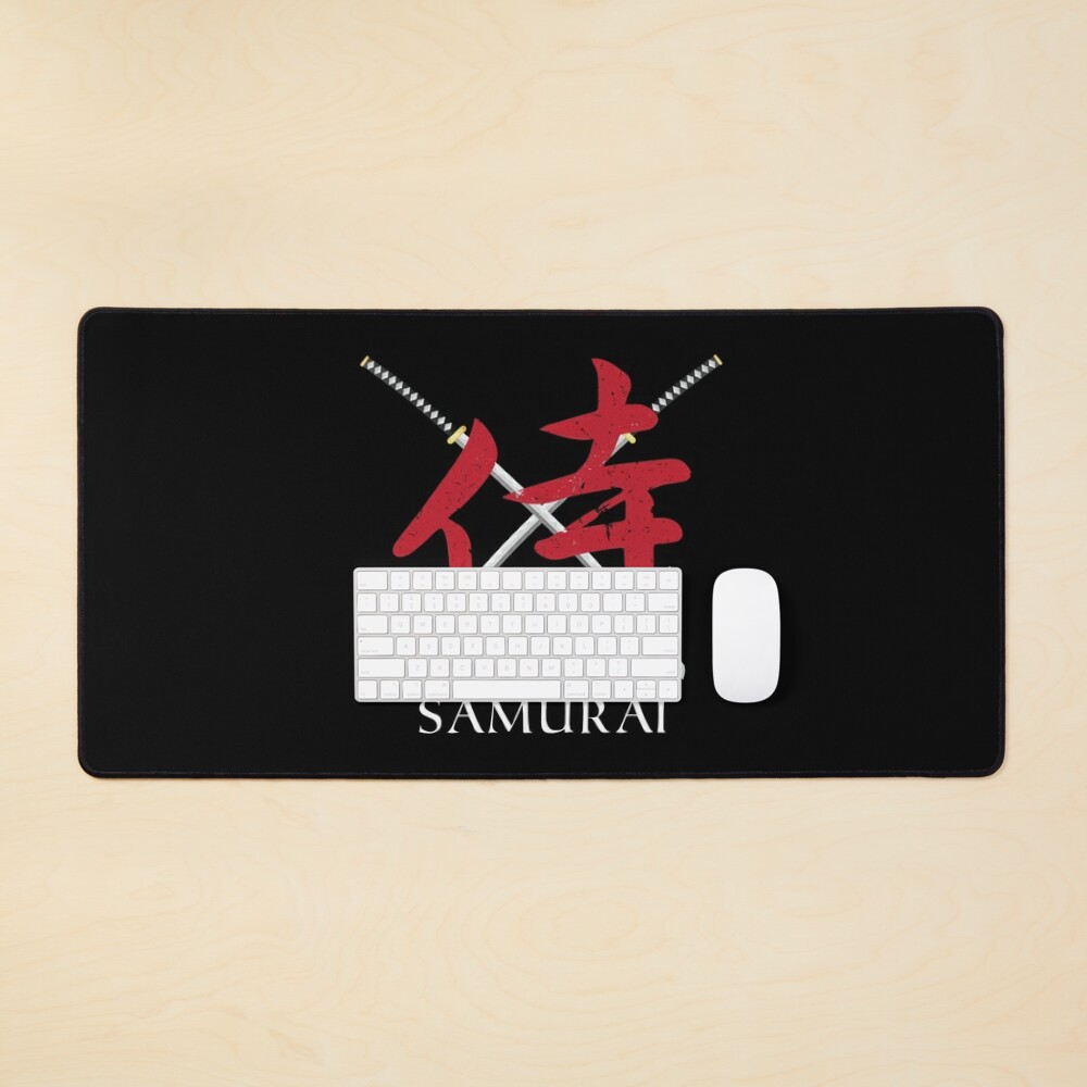 Samurai V Samurai Warrior Katana Swords Samurai Kanji Japanese Mouse Pad For Sale By