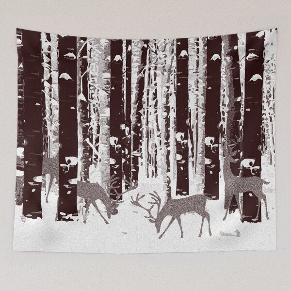 Item preview, Deer, wild animals, woodland animals in birch forest, for puzzle, kids puzzle, Duvets, Comforters, Shower Curtains, desk mat designed and sold by Collagedream.