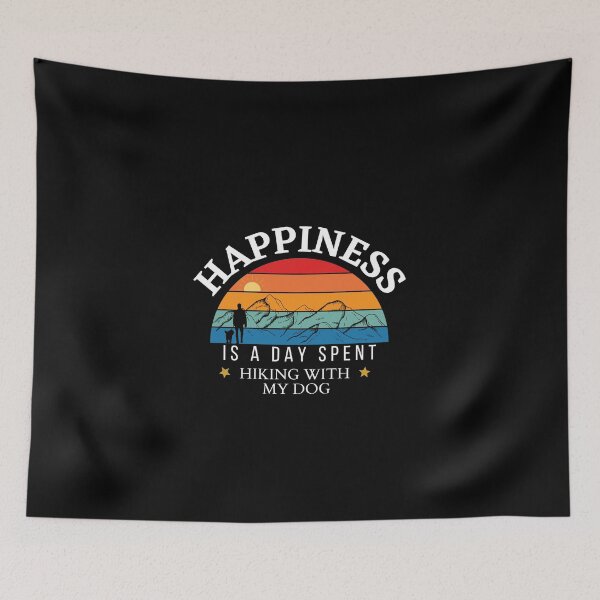 Item preview, Happiness Is A Day Spent Hiking With My Dog | Retro Hiking Dog Design designed and sold by StreetShirts1.