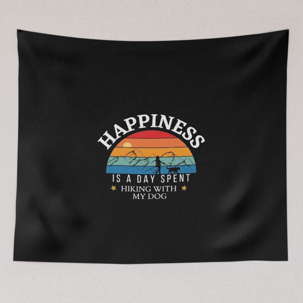 Item preview, Happiness Is A Day Spent Hiking With My Dog | Retro Hiking Dog Design designed and sold by StreetShirts1.