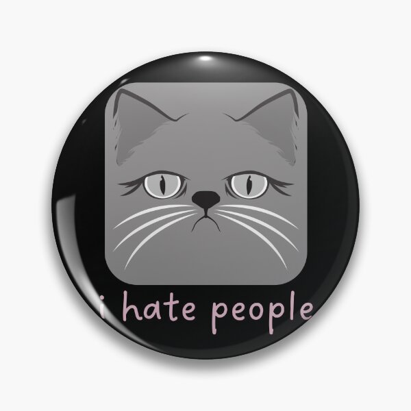 Item preview, I Hate People Funny Angry Cat Quote designed and sold by alchemytree.