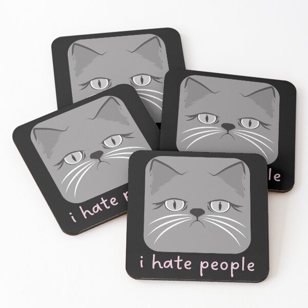 Item preview, I Hate People Funny Angry Cat Quote designed and sold by alchemytree.