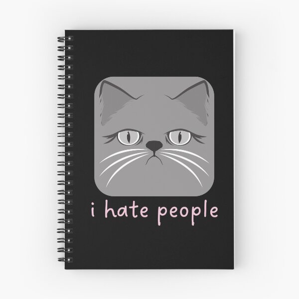 Item preview, I Hate People Funny Angry Cat Quote designed and sold by alchemytree.