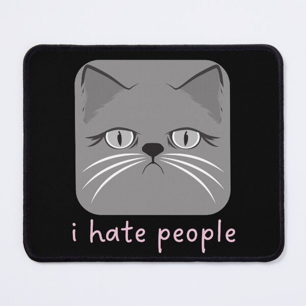 Item preview, I Hate People Funny Angry Cat Quote designed and sold by alchemytree.