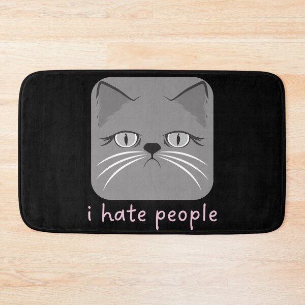 Item preview, I Hate People Funny Angry Cat Quote designed and sold by alchemytree.