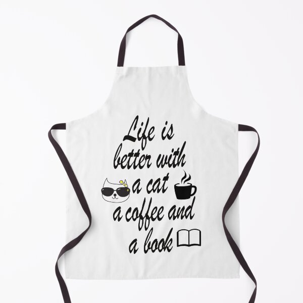 Item preview, life is better with a cat a coffee and a book designed and sold by justplainwords.