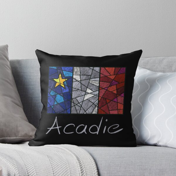 Artikelvorschau, Flüssiges Pastellmosaik mit akadischer Flagge - Drapeau acadien mosaïque liquide pastel vitrail entworfen und verkauft von ColoursOfFrance.