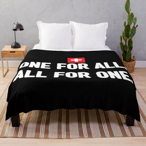 Item preview, One for all, all for one unofficial motto of Switzerland. It means unus pro omnibus, omnes pro uno. Swiss national day designed and sold by Swissstore.