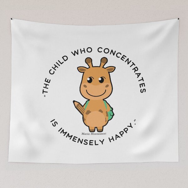 Item preview, Montessori quote The child who concentrates is immensely happy designed and sold by TeyMank.