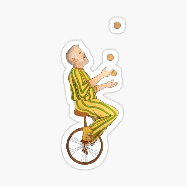Unicycle Jester Sticker