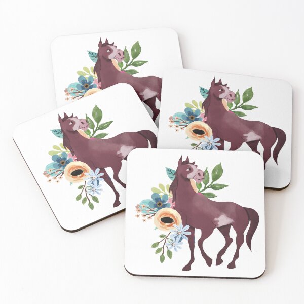 Item preview, Illustrated Watercolor Horse and Flowers | Cute Animal Illustration designed and sold by MiaDelelai.