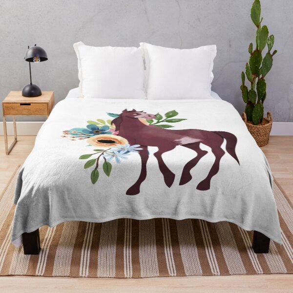 Item preview, Illustrated Watercolor Horse and Flowers | Cute Animal Illustration designed and sold by MiaDelelai.