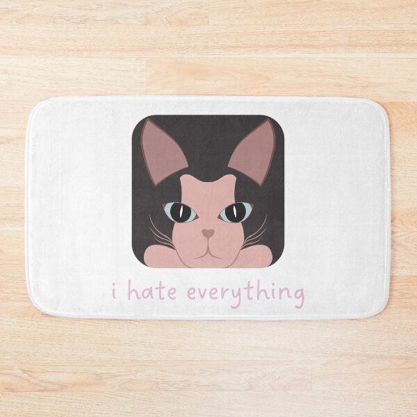 Item preview, I Hate Everything Funny Angry Cat Quote designed and sold by alchemytree.