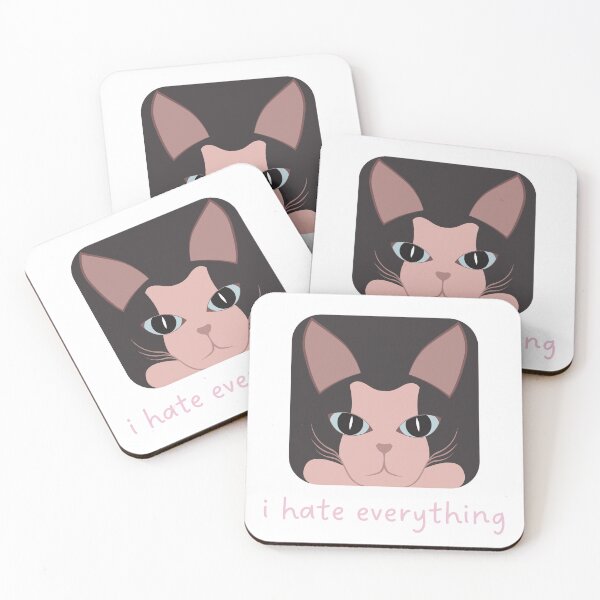 Item preview, I Hate Everything Funny Angry Cat Quote designed and sold by alchemytree.