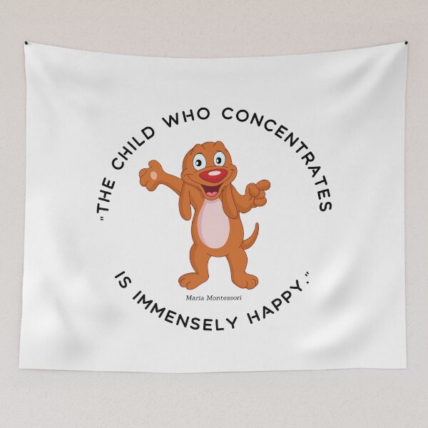 Item preview, Montessori quote The child who concentrates is immensely happy designed and sold by TeyMank.