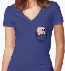 Camiseta entallada de cuello en V La unión de Isaac, bolsillo Isaac