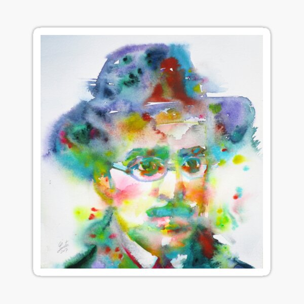 FERNANDO PESSOA - retrato de acuarela Pegatina