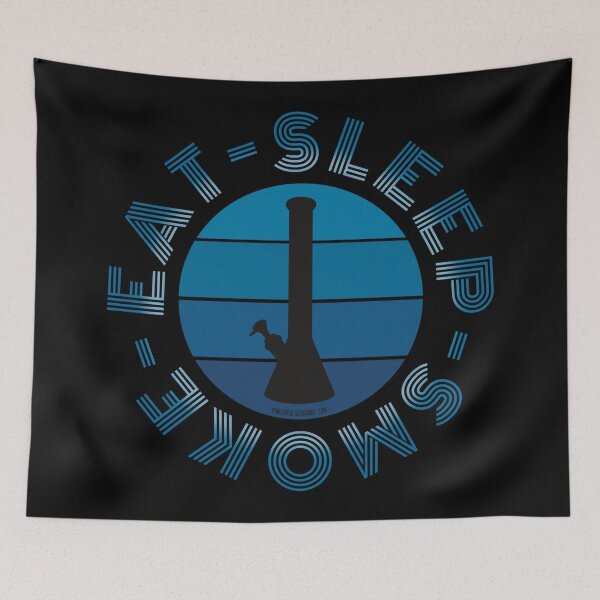 Item preview, Retro Vintage Sunset Blue Bong-Eat sleep smoke repeat designed and sold by YomeHayin.