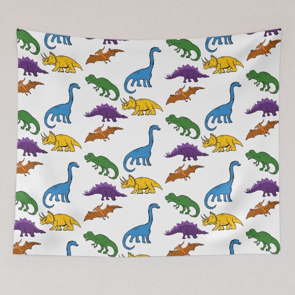 Item preview, Multicolor Dinosaur print White designed and sold by DemonicGloom.