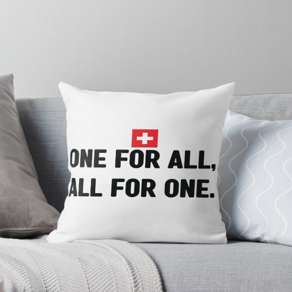 Item preview, One for all, all for one unofficial motto of Switzerland. It means unus pro omnibus, omnes pro uno. Swiss national day designed and sold by Swissstore.
