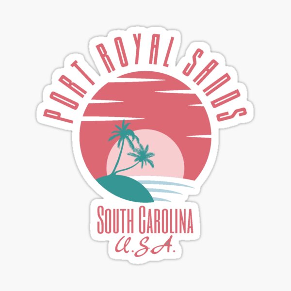 Item preview, Retro Eighties Port Royal Sands South Carolina, Pastel Red Text- Vacation / Beach designed and sold by TimelessLocales.