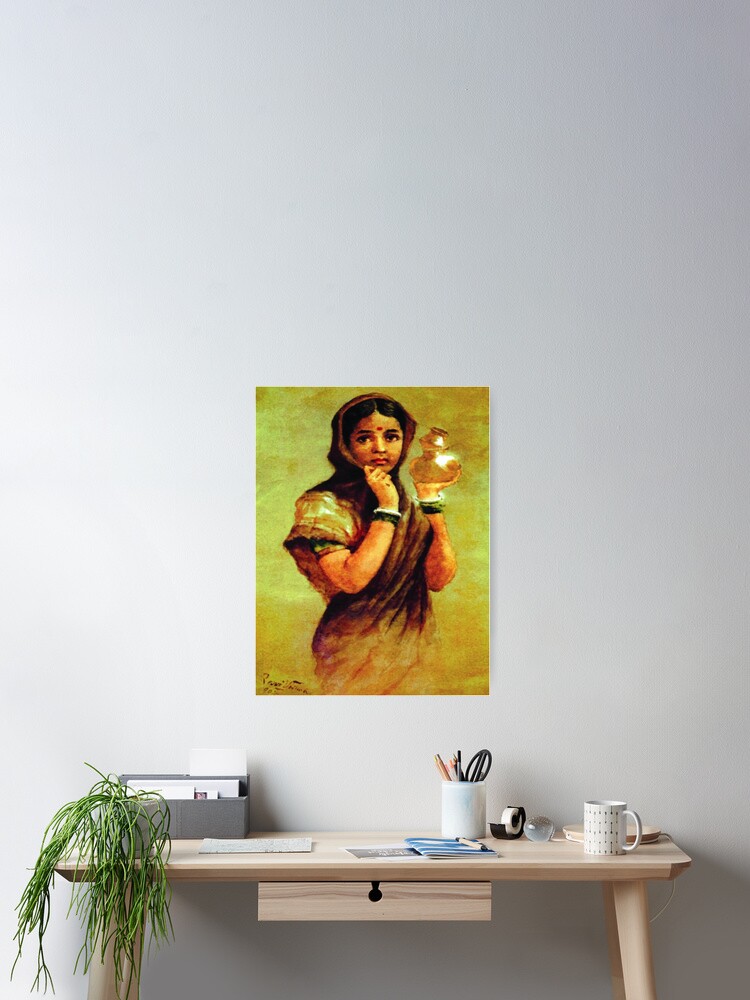 Raja Ravi Varma's The Milkmaid Poster