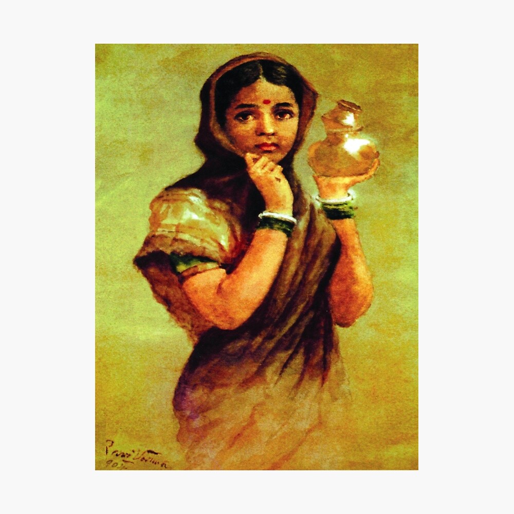 Raja Ravi Varma's The Milkmaid Poster