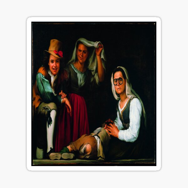 Bartolomé Esteban Murillo Four Figures On A Step 1660 Sticker By Vintageartfine8 Redbubble