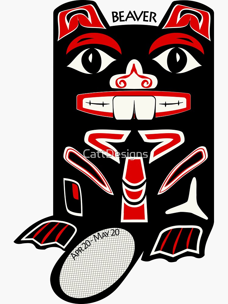 "BEAVER Native American Totem, Zodiac Spirit Animal" Sticker for Sale by CattDesigns Redbubble