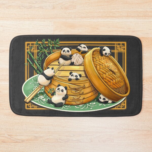 Item preview, Cute Panda Cubs in Bamboo Steamer Stealing Dumplings designed and sold by Gamical.