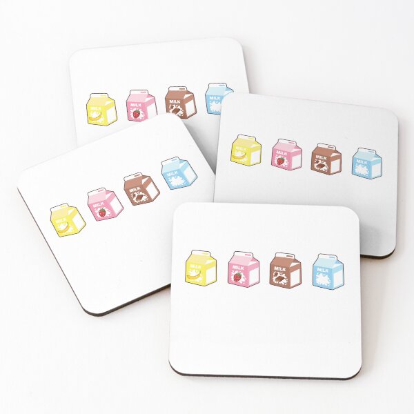Item preview, Four Assorted Illustrated Cute Milk Cartons | Chocolate Milk | Strawberry Milk designed and sold by MiaDelelai.