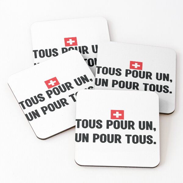 Artikelvorschau, Tous pour un, un pour tous. Inoffizielles Motto der Schweiz. Es bedeutet Einer für alle, alle für einen. Schweizer Nationalfeiertag. Fête nationale suisse entworfen und verkauft von Swissstore.