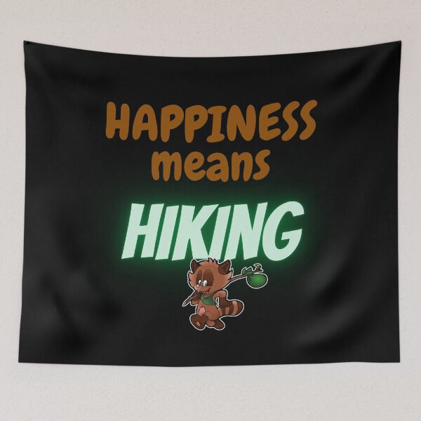 Item preview, Happiness means hiking : hiking : happy designed and sold by FLIRTAASAN.