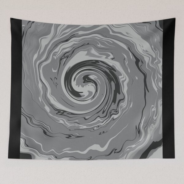 Item preview, Greyscale Liquid Swirls Retro Pattern designed and sold by JadedLilacsArt.