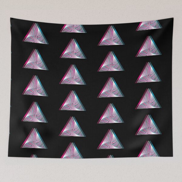 Item preview, Triangle geometry mandala of Stars in glitch effect designed and sold by PrintsyGal.
