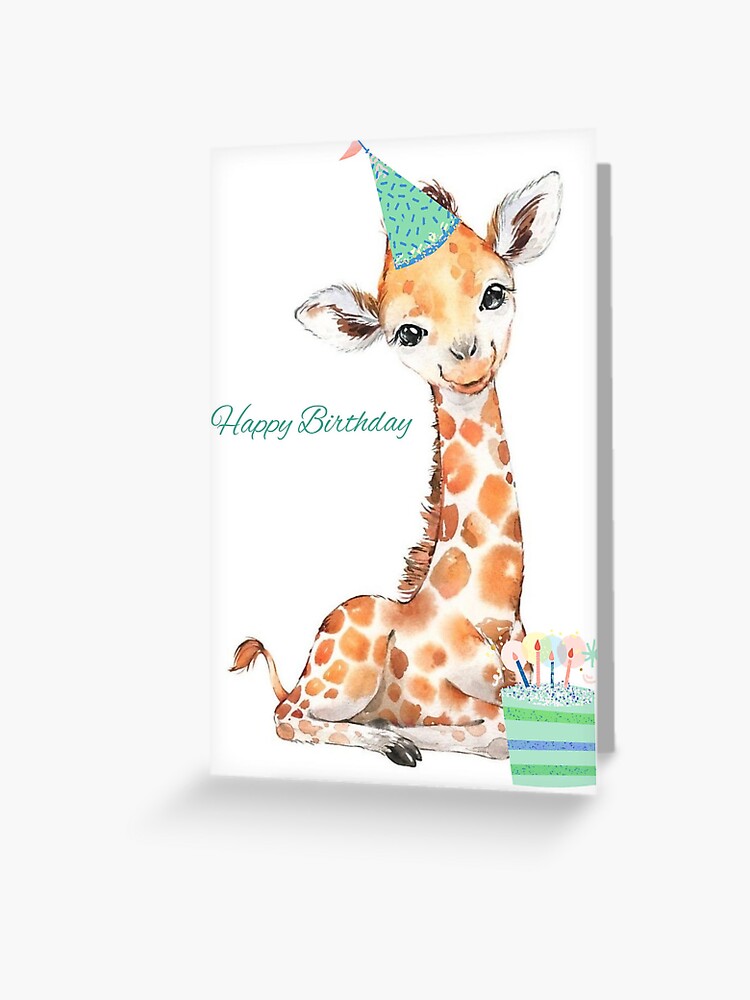 Happy Birthday giraffe happy-birthday-giraffe-greeting-card-for-sale-by-sifan-redbubble