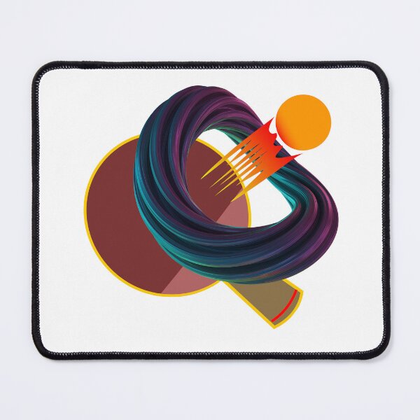 Item preview, Table tennis racket, ping pong ball with tail through abstract ring designed and sold by Bodino.