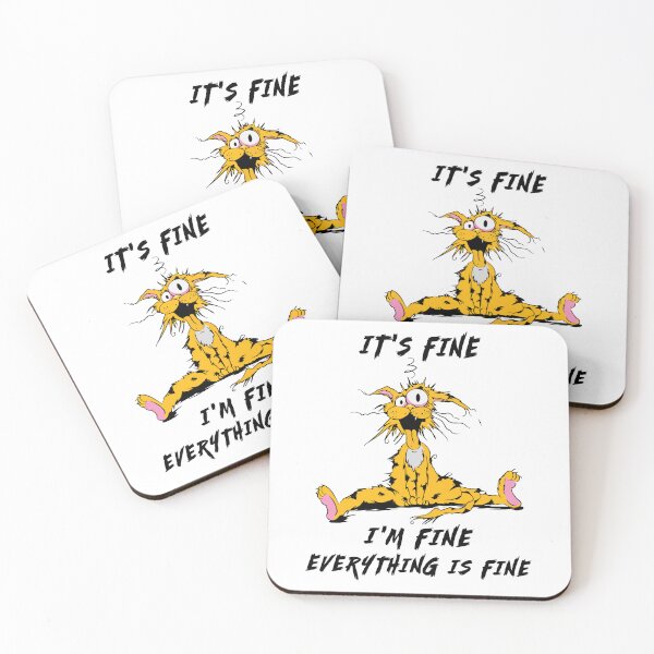 Item preview, It's fine, I'm Fine, Everything is fine funny cat tee designed and sold by ecomdesign.