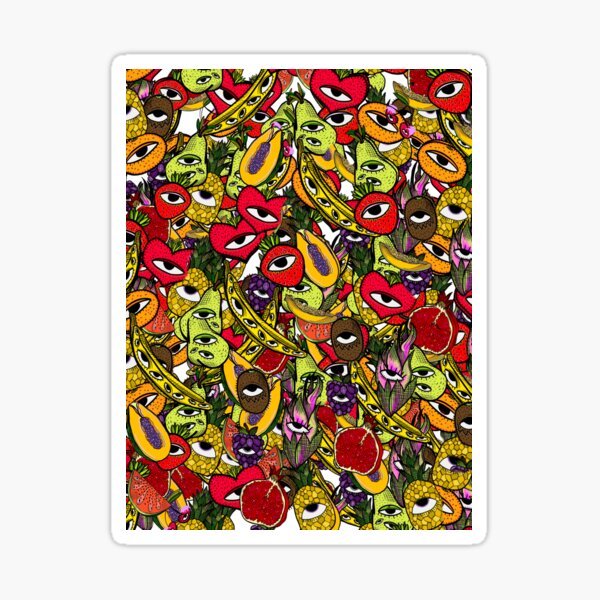Estampado frutas ojos Pegatina