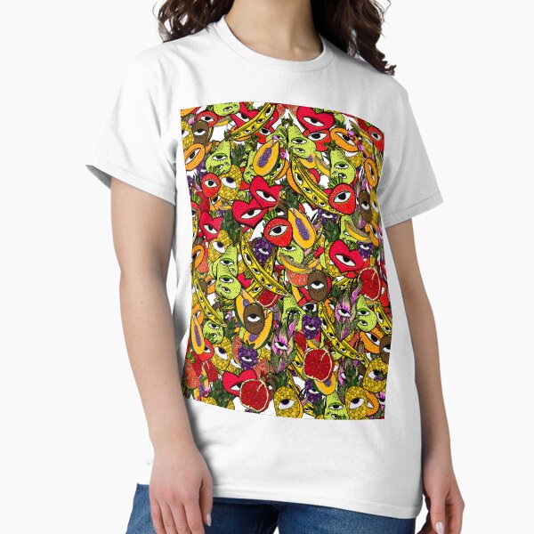 Estampado frutas ojos Camiseta clásica