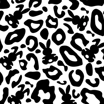 Artwork thumbnail, Leopard Print Bunny Rabbit Pattern by RavenPhotoUK