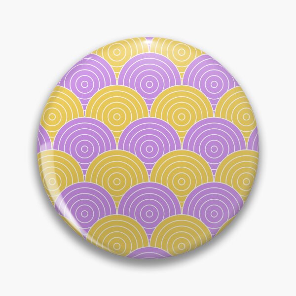 Item preview, Purple And Yellow Seigaiha Or Seigainami Japanese Wave Abstract Circles Pattern designed and sold by Terisdesign.