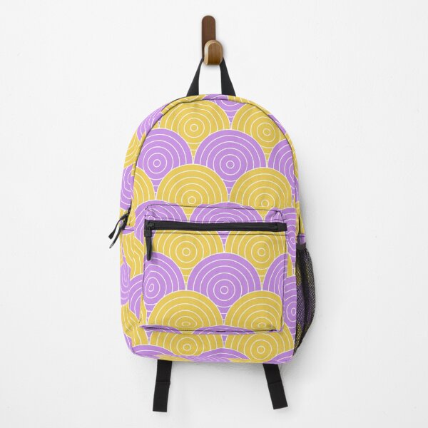 Item preview, Purple And Yellow Seigaiha Or Seigainami Japanese Wave Abstract Circles Pattern designed and sold by Terisdesign.